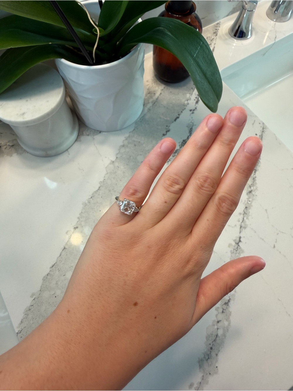 White gold pinky ring